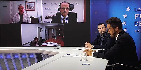 Un momento de la intervención de Lentisco durante el debate de Redacción Médica.