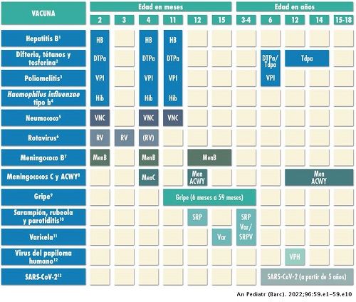 Calendario vacunal del CAV-AEP.