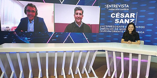 Juan Carlos Gil, director de Moderna en España y Portugal, en el momento final de la entrevista.