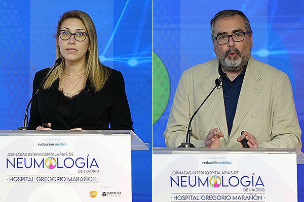  Javier García López, Paola Benedetti durante la Jornada Interhospitalaria de Neumología.