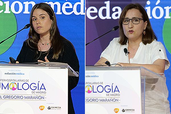  Alicia Oliva y Rosa Marín durante la Jornada Interhospitalaria de Neumología.