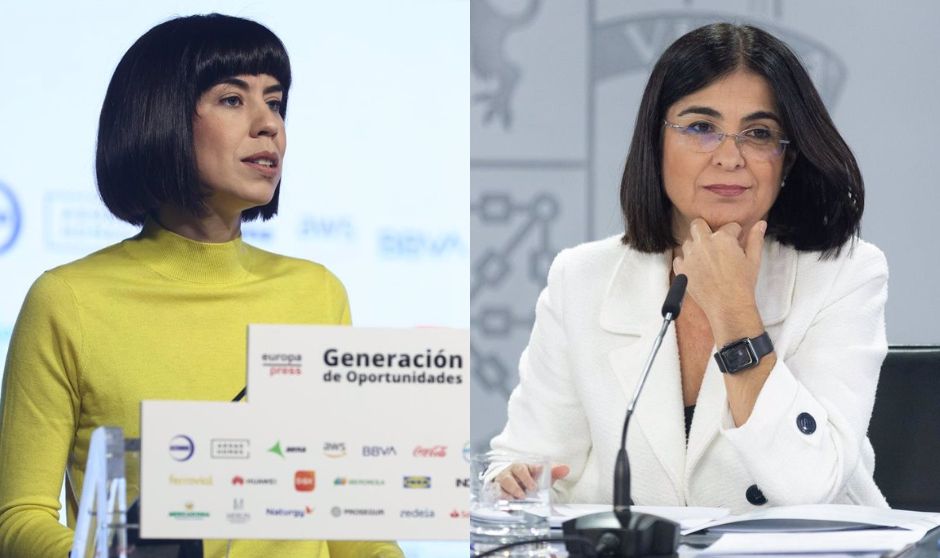 Diana Morant, ministra de Ciencia; y Carolina Darias, ministra de Sanidad.