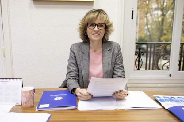 Elena Viñas, secretaria general del Colegio Oficial de Enfermería de Madrid, posa en su despacho. 