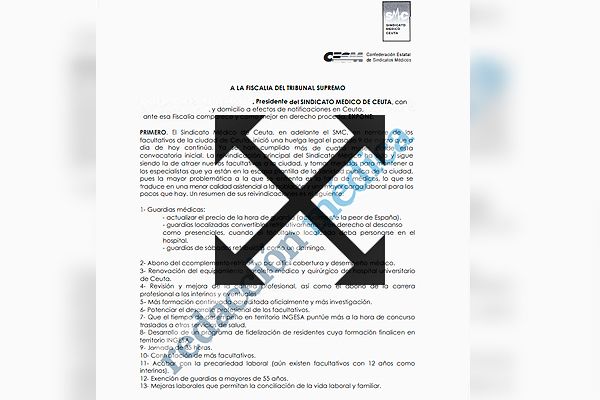 Texto íntegro de la denuncia interpuesta por CESM Ceuta a Miñones, hacer click para visualizarla completa.