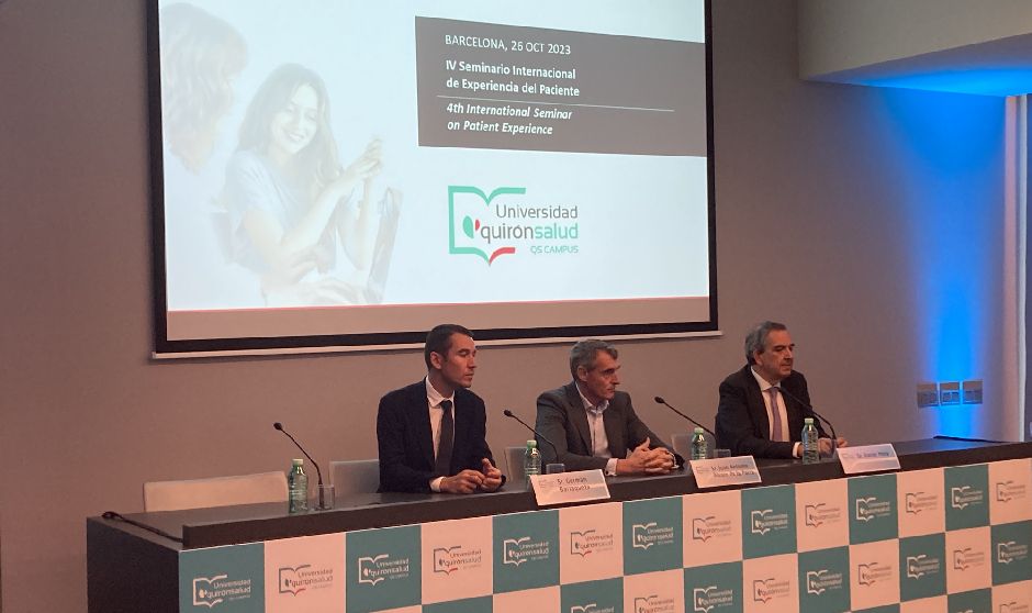 Germán Barraqueta, director territorial de Quirónsalud; Juan Antonio Álvaro de la Parra, director general de operaciones de QuirónSalud; y Xavier Mate, director territorial de QuirónSalud.