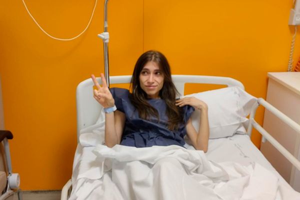 Marta Hernández el día de su operación.