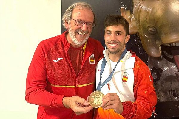 Pablo del Río con Fran Garrigós, ganador de la medalla de bronce en judo.