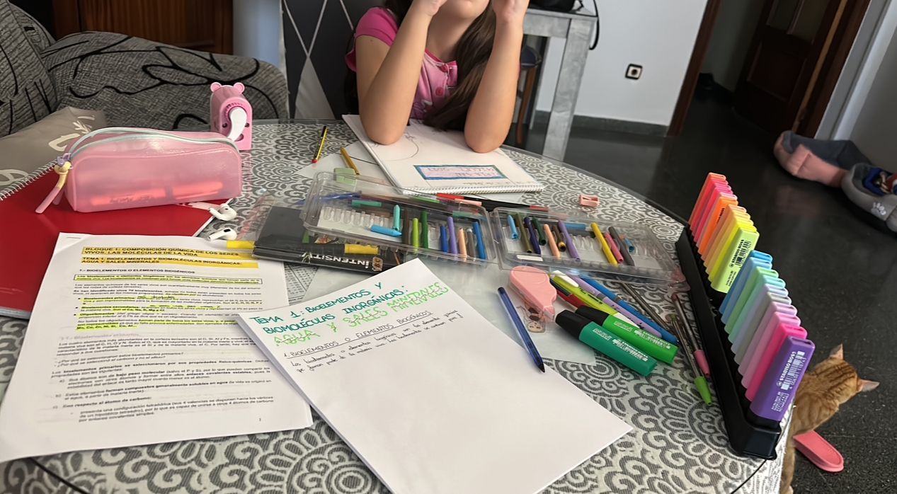 María del Amor estudiando Enfermería junto a su hija.