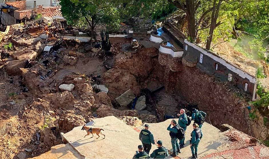 La calle Cruz Blanca de Letur, Albacete, tras los desastres causados por la DANA.