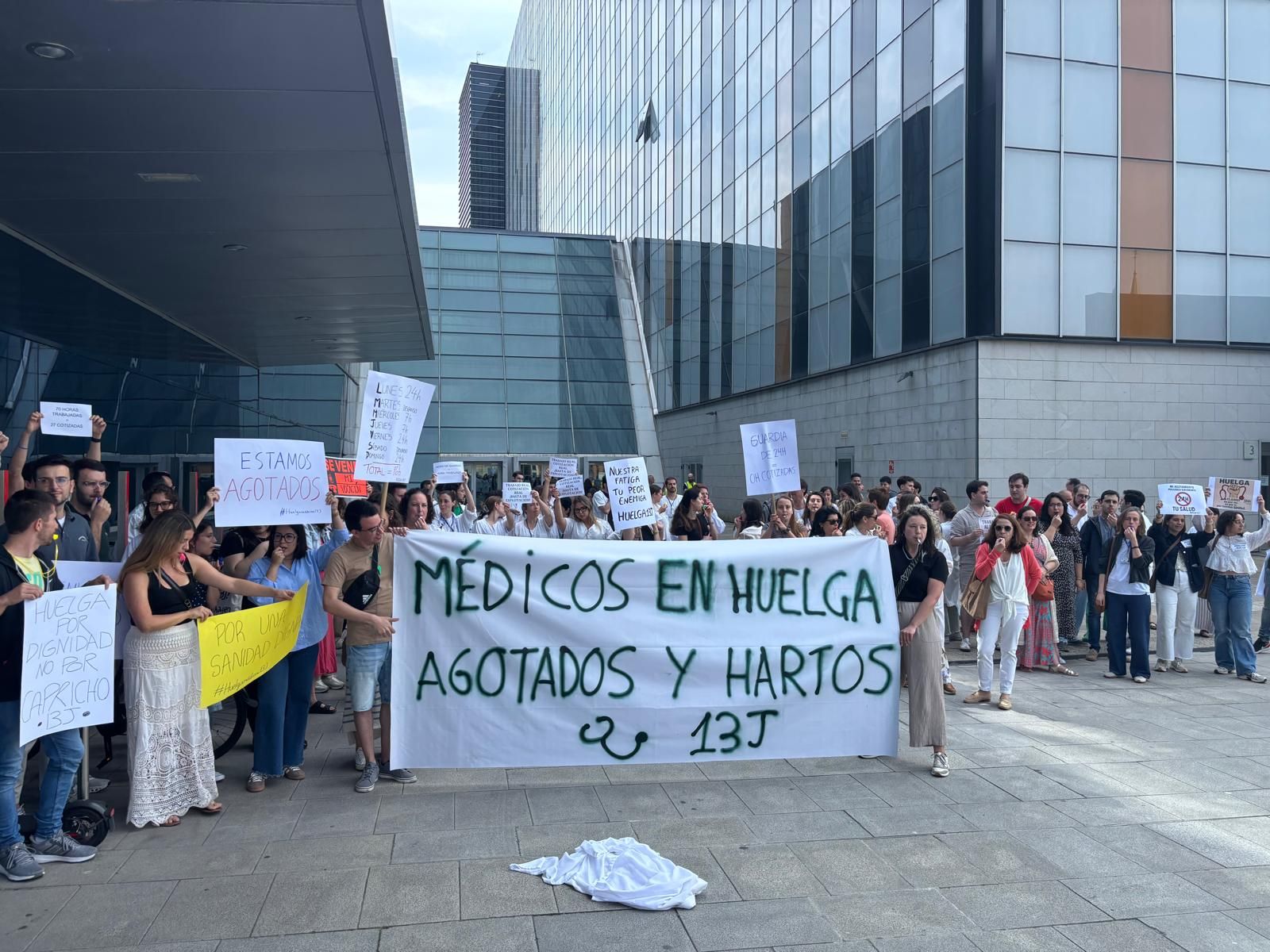 Protesta contra el Estatuto Marco en Asturias.