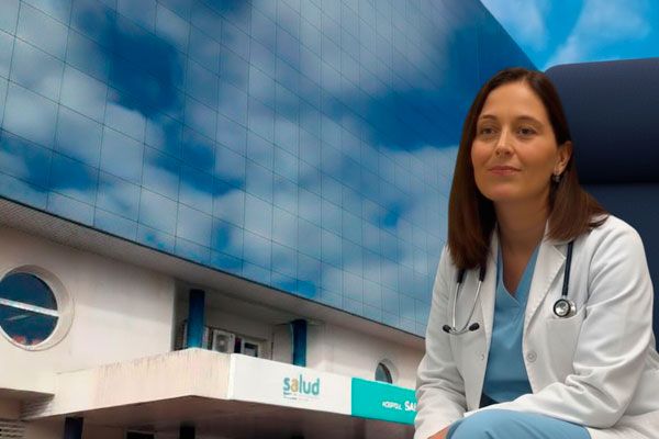 Fotomontaje realizado para ilustrar la designación de Sonia Abió como jefa de Servicio de Pediatría del Hospital San Jorge de Huesca. 