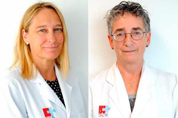 Las anatomopatólogas Carmen González Vega y Marta Mayorga Fernández.