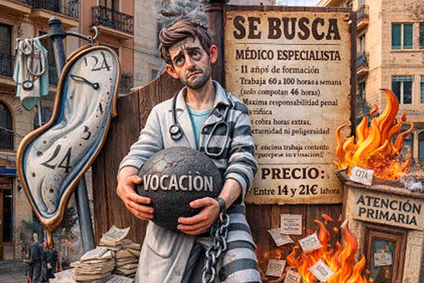 Falla del Médico Quemado, símbolo de la precariedad laboral.
