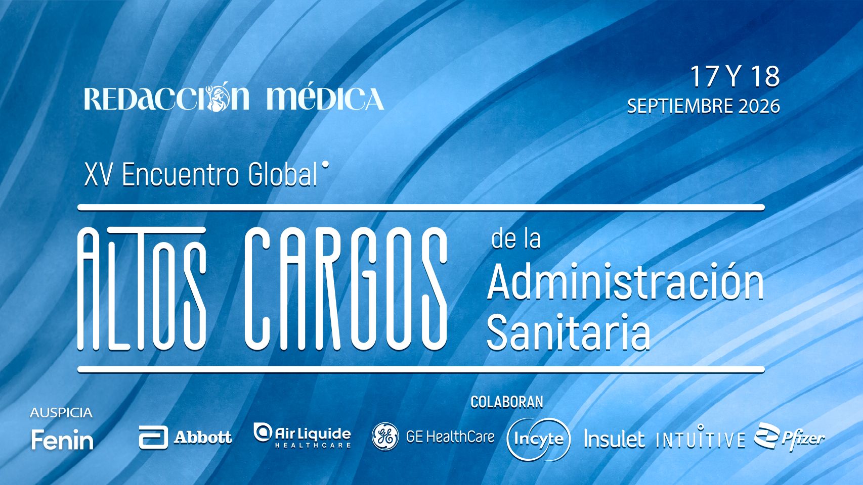 XV Encuentro Global de Altos Cargos de la Administración Sanitaria. Diseño: Lucía Sancho.